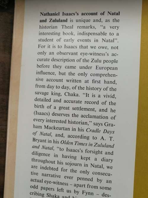 TRAVELS and ADVENTURE in EASTERN AFRICA (Natal ) Nathaniel Isaacs Limited Edition