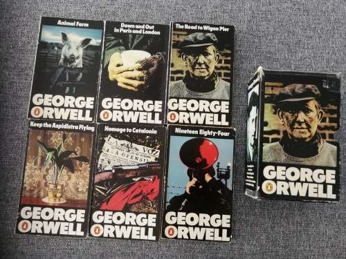 GEORGE ORWELL BOXED SET  of SIX SOFTCOVER BOOKS  including NINETEEN EIGHTY FOUR