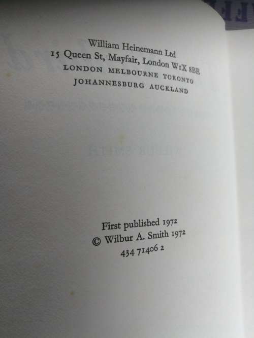 THE SUNBIRD WILBUR SMITH Heinemann First Edition 1972