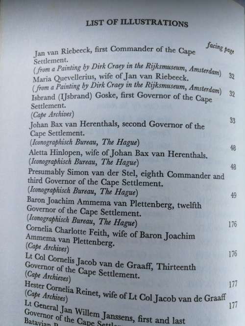 MASTERS OF THE CASTLE HYMEN W J PICARD ( Dutch Commanders and Governors of the Cape of Good Hope )