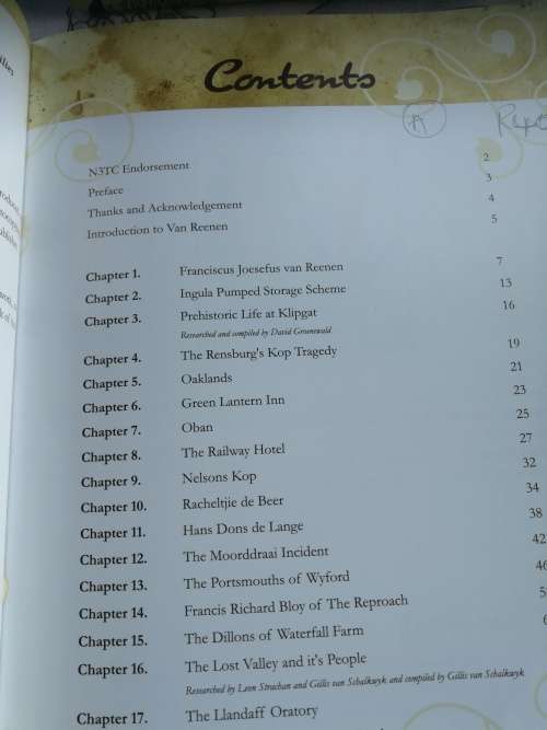 ABOUT VAN REENEN GILLIS van SCHALKWYK A Historical look at the area , the tragic events it suffered