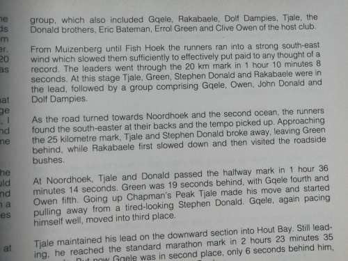 TWO OCEANS MARATHON by JOHN CAMERON-DOW  with Fwd. by Bruce Fordyce