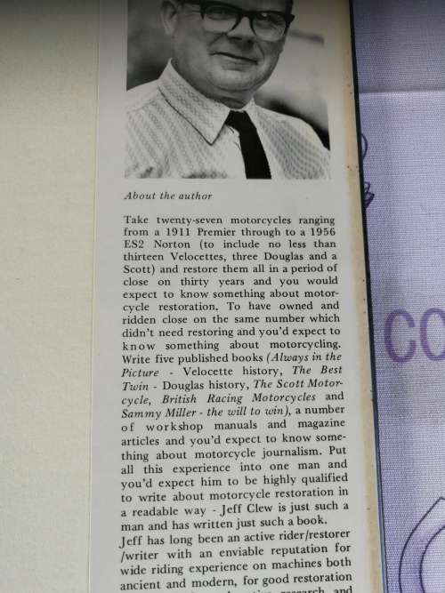 THE RESTORATION of VINTAGE and THOROUGHBRED MOTORCYCLES JEFF CLEW ( Haynes ) MOTOR CYCLING BIKE