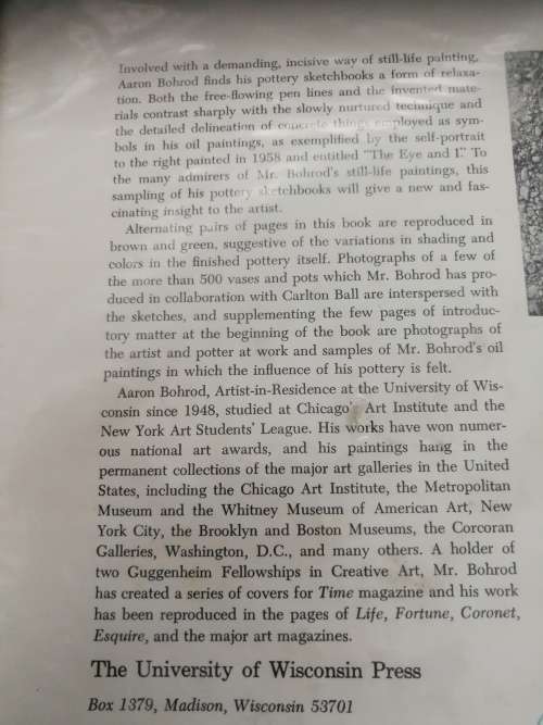 AARON BOHROD A POTTERY SKETCHBOOK Second Printing ( art clay pottery