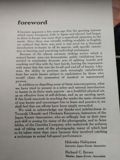 KARATE The Art of Empty Hand Fighting HIDETAKA NISHIYAMA and RICHARD C BROWN (  hardcover )