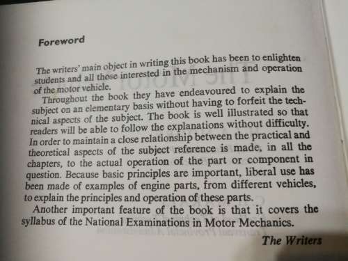 THE MOTOR VEHICLE MECHANISM AND OPERATION H J A MOORE and C H MARAIS (Mechanical Mechanic automotive