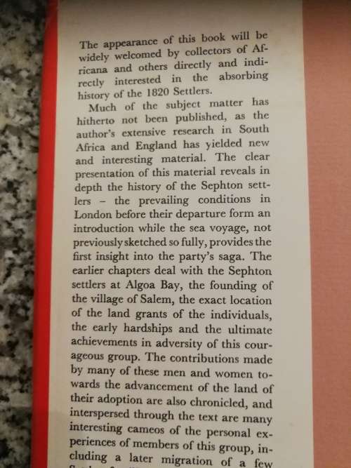 THE 1820 SETTLERS OF SALEM Hezekiah Sephton`s Party A E MAKIN