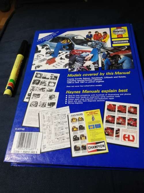 Toyota Corolla 1987 to 1992 1295 and 1587 Owners Workshop Manual HAYNES no 1683
