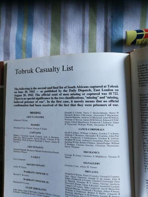 INSIDE STORY by IKE ROSMARIN  South African Prisoners of the Second World War Tobruk