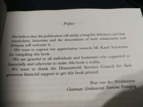 THE MISSION AT GRIQUATOWN 1801 - 1821 Edited by KAREL SCHOEMAN an anthology