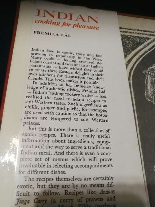 INDIAN COOKING FOR PLEASURE PREMILA LAL  1970