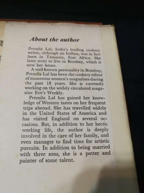 INDIAN COOKING FOR PLEASURE PREMILA LAL  1970