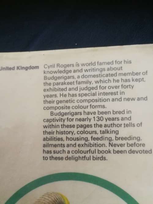 The CULT of the BUDGERIGAR  , W WATMOUGH PLUS ANOTHER Book  ( Budgies  Caged Birds