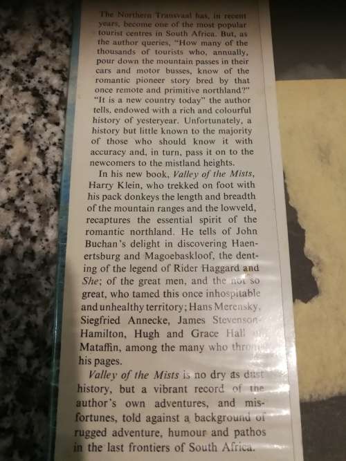 VALLEY OF THE MISTS HARRY KLEIN (  ex Library book )