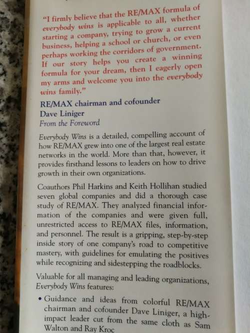 EVERYBODY WINS THE STORY AND LESSONS BEHIND REMAX PHIL HARKINS KEITH HOLLIHAN estate agency