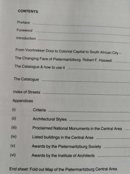 THE BUILDINGS OF PIETERMARITZBURG VOLUME 1 Editor  BRIAN BASSETT