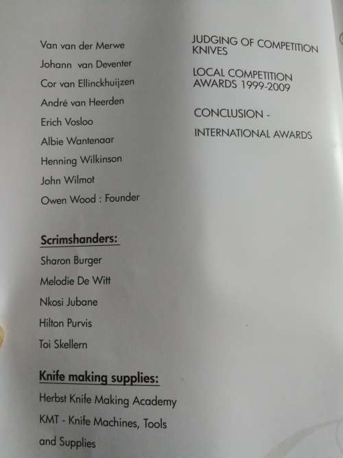 KNIFEMAKER`S GUILD OF SOUTHERN AFRICA 30 Years of Excellence ( knives )