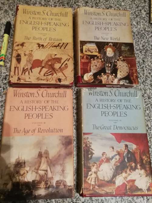 4 books A HISTORY OF THE ENGLISH SPEAKING PEOPLES WINSTON S CHURCHILL  all four books D/j Poor
