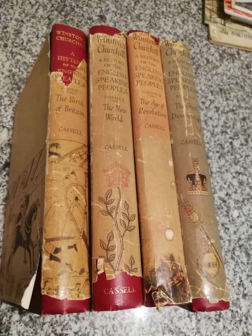 4 books A HISTORY OF THE ENGLISH SPEAKING PEOPLES WINSTON S CHURCHILL  all four books D/j Poor