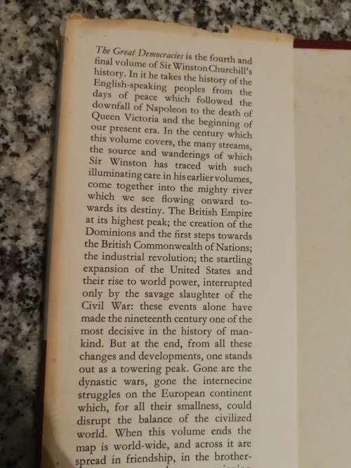 4 books A HISTORY OF THE ENGLISH SPEAKING PEOPLES WINSTON S CHURCHILL  all four books D/j Poor