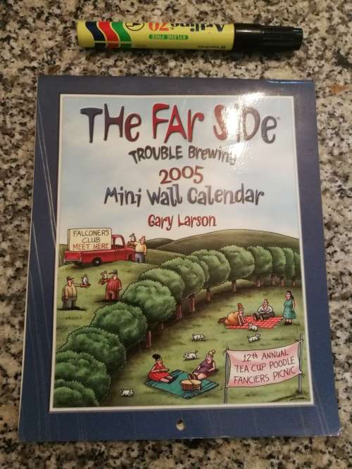 THE FAR SIDE TROUBLE BREWING 2005 MINI WALL CALENDAR GARY LARSON ( Far Side Gallery