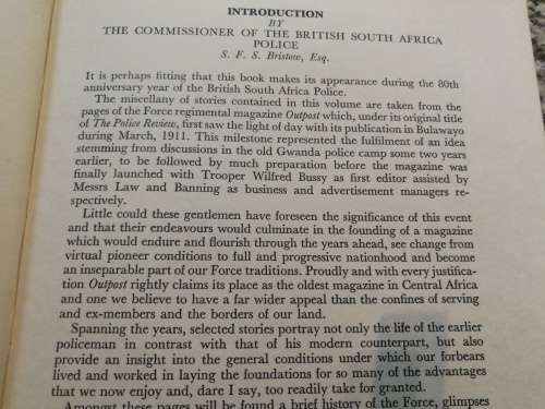 OUTPOST Stories of the Rhodesian Police ( British South Africa Police of Rhodesia  BSAP )