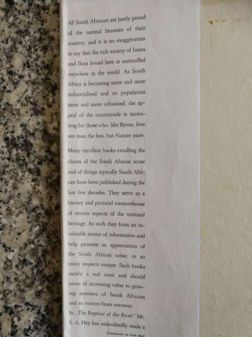 S A HEY THE RAPTURE OF THE RIVER The Autobiography of a South African Fisherman Fishing see Descipti