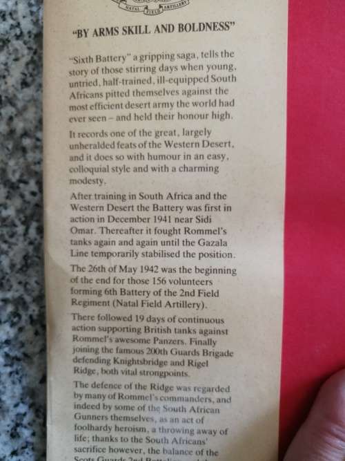 6th BATTERY A Saga of Gunners in the Western Desert JH NEWMAN  AG VOSLOO SIXTH  ( a reading copy