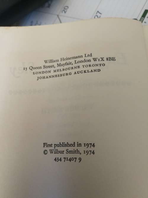 WILBUR SMITH EAGLE IN THE SKY HEINEMAN First Edition 1974