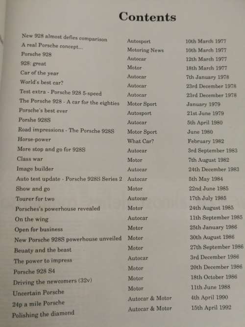 2 BOOKS PORSCHE 928 PERFORMANCE POTFOLIO R M CLARKE  plus ROAD TESTS and ARTICLES TREVOR ALDER