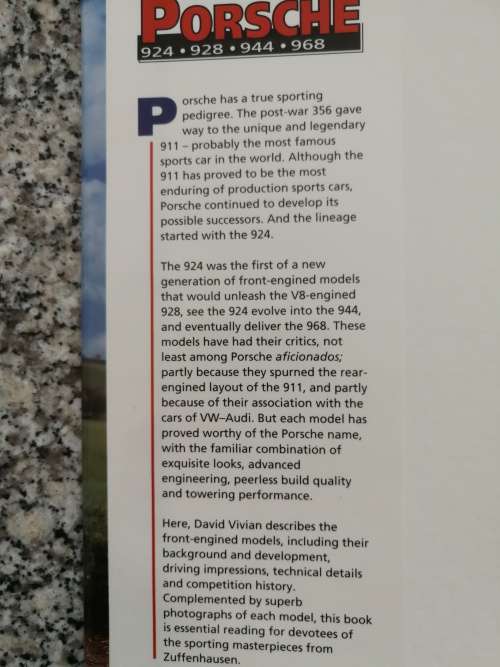 2 BOOKS PORSCHE 924 928 944 968 DAVID VIVIAN Plus PORSCHE 924 and 944 NIGEL EDWARDS