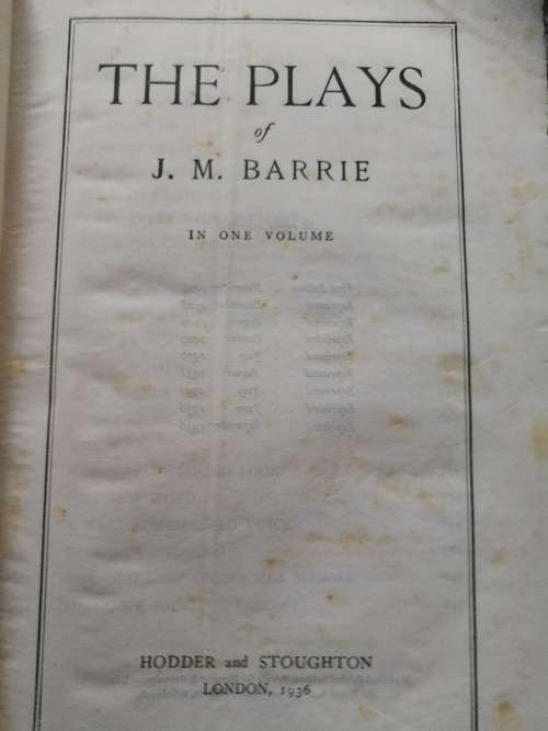 THE PLAYS OF J M BARRIE IN ONE VOLUME  (  including Peter Pan )