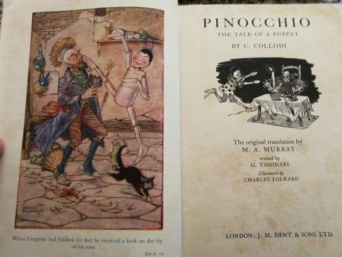 PINOCCHIO The Tale of a Puppet by C COLLODI Childrens Illustrated Classics 1951