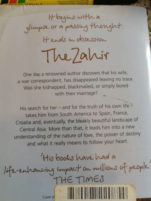 Reserved for Handwoven Artist THE ZAHIR PAULO COELHO