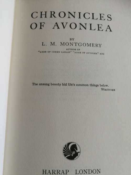 CHRONICLES OF AVONLEA L M MONTGOMERY