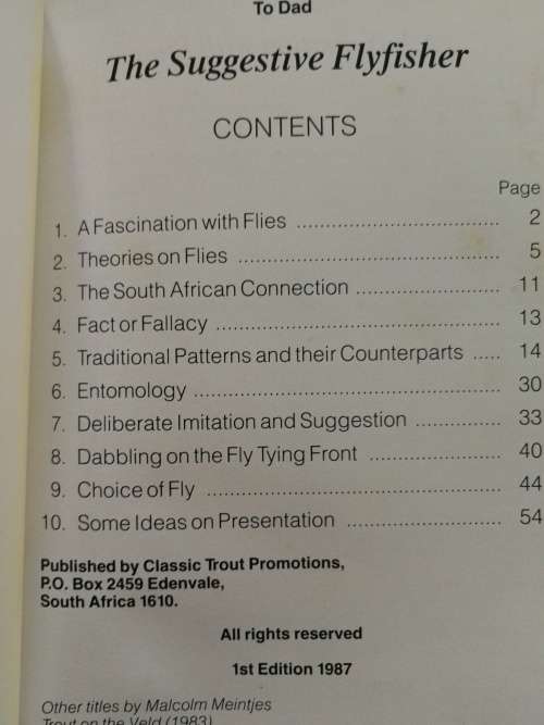 THE SUGGESTIVE FLYFISHER South African Trout Tactics and Flies MALCOLM MEINTJIES  fishing