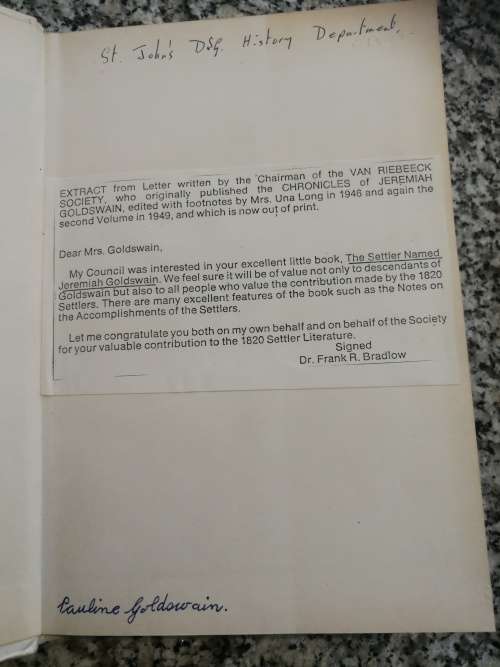 THE SETTLER NAMED JEREMIAH GOLDSWAIN  by PAULINE GOLDSWAIN Limited Edition No. 945/1000 settlers