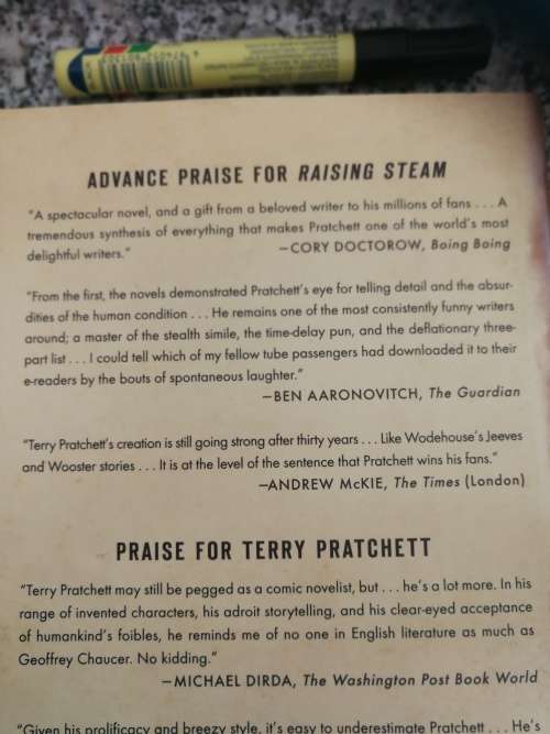 TERRY PRATCHETT RAISING STEAM A DISCWORLD NOVEL Hardcover