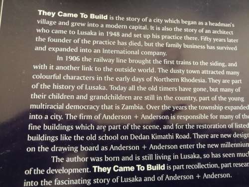 THEY CAME TO BUILD GABRIEL ELLISON  Early Lusaka and 50 Years of Anderson + Anderson Scarce