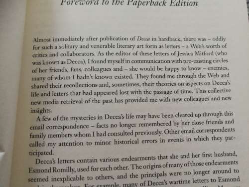 DECCA THE LETTERS OF JESSICA MITFORD EDITED BY PETER Y SUSSMAN