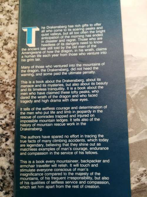 DRAGON`S WRATH DRAKENSBERG CLIMBS ACCIDENTS & RESCUES R O PEARSE ( Mountains )