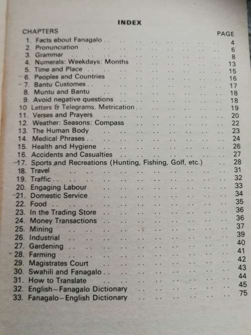 FANAGALO Phrase Book Grammar and Dictionary J D BOLD Eleventh Ed.1981 Revised Enlarged ( languages )