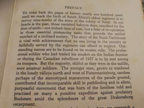 CARBINEER The History of the Royal Natal Carbineers by ALAN F HATTERSLEY Limited  Edition