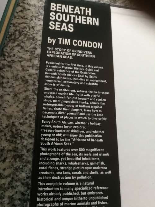 BENEATH SOUTHERN SEAS TIM CONDON (  S Africa skindiving diving history shipwrecks