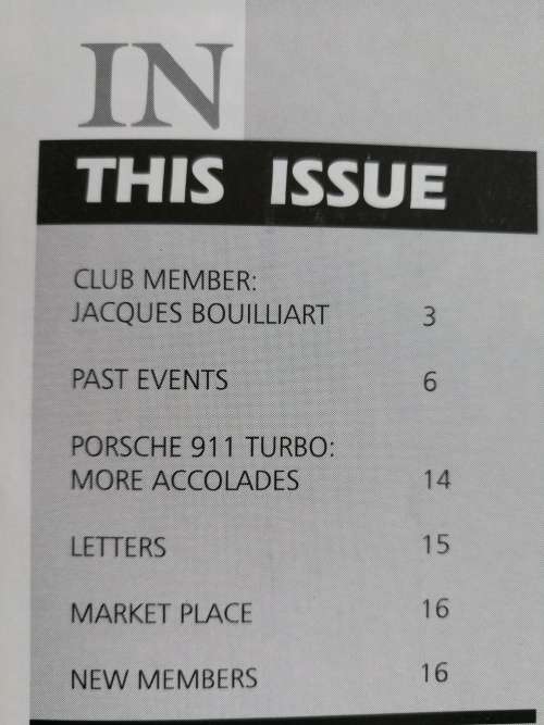 PORSCHE REPORT PORSCHE CLUB SOUTH AFRICA Issue two of 1996 (no. 2 of 10 issued in 1996 )