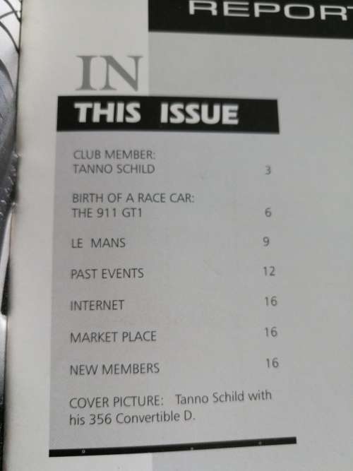 PORSCHE REPORT PORSCHE CLUB SOUTH AFRICA Issue five of 1996 (no. 5 of 10 issued in 1996 )