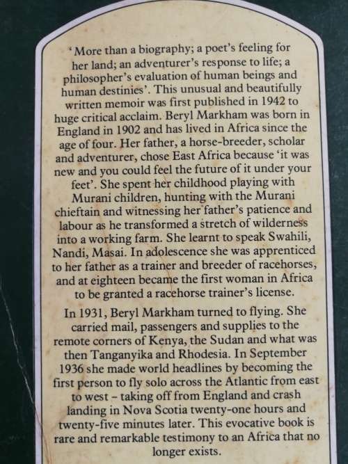 Reserved for Leslea BERYL MARKHAM WEST WITH THE NIGHT