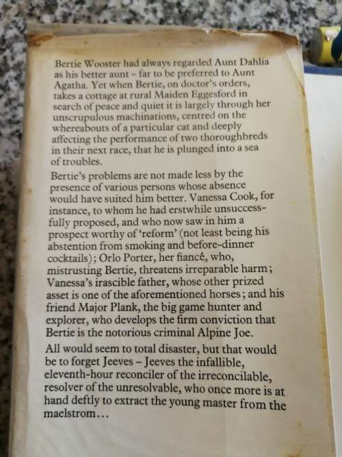 P G WODEHOUSE AUNTS AREN`T GENTLEMEN A JEEVES & BERTIE STORY (First Ed. 1974 ) arent  aren`t