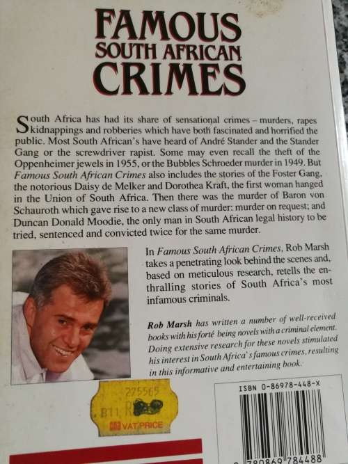 FAMOUS SOUTH AFRICAN CRIMES ROB MARSH 1991