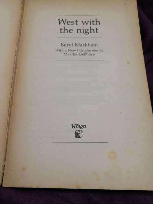 Reserved for Leslea BERYL MARKHAM WEST WITH THE NIGHT